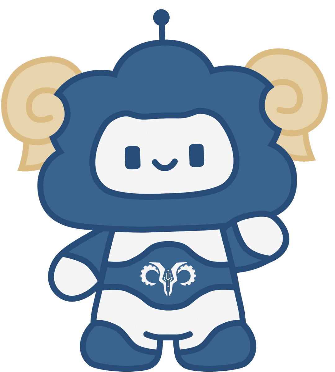 Rambo the RAMSoc mascot waving